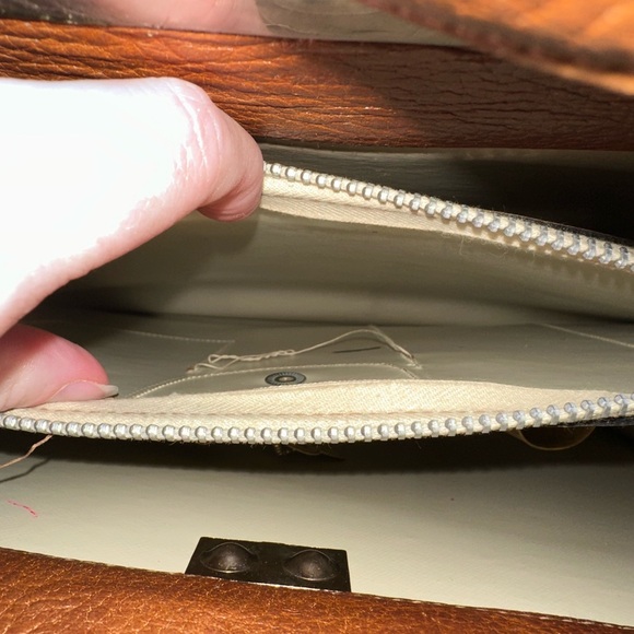 Vintage Mid-Century Continental Brown Leather Toggle Clasp Hand Bag Briefcase - Picture 8 of 12